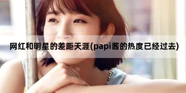 网红和明星的差距天涯(papi酱的热度已经过去)